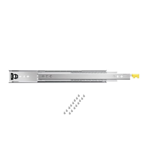 16 Inch Drawer Slides, Heavy Duty 250lbs Locking Pair - Full Extension Ball Bearing Side Mount Slides for Cabinets, Shelves, RV & Industrial Use
