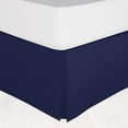 thumbnail image 1 of 16-Inch Drop California King Size 72" x 84" - Navy Blue Solid Bed Skirt Split Corner Pleated Style Easy Fit Easy Care 100% Egyptian Cotton 300 Thread Count, 1 of 5
