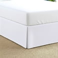 thumbnail image 1 of 16-Inch Drop Twin Size 39" x 75" White Solid Bed Skirt Split Corner Pleated Style Easy Fit Easy Care 100% Egyptian Cotton 500 Thread Count, 1 of 6