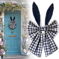 thumbnail image 1 of Easter Bow, Rustic 16 Inch Wreath Bow for Front Door, Wall, Window - Navy Blue Decorative Bow for Tree Topper, Spring Holiday DIY Home Decor Crafts, 1 of 4