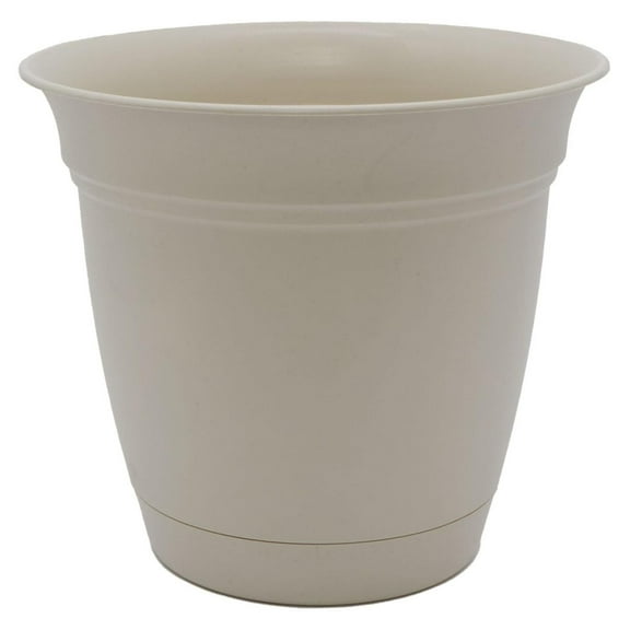 16 Inch Eclipse Round Planter with Saucer - Indoor Outdoor Plant Pot for Flowers, Vegetables, and , Cottage Stone