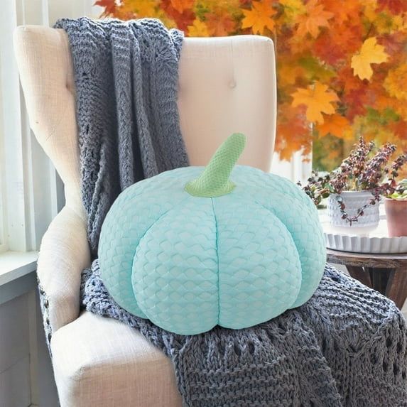 16 Inch Fall Decorations Pumpkin Modern Pillows for Couch Bedroom Throw Pillows for Bed Pumpkin Decor for Home Decorative Sofa Pillows, Sky Blue
