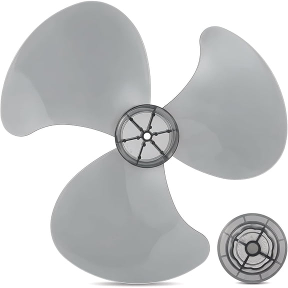 16 Inch Fan Blade Replacement with Nut Cover, Universal Plastic 3 Leaves for Standing Pedestal Fanner Table Fan Replacement Blade Parts