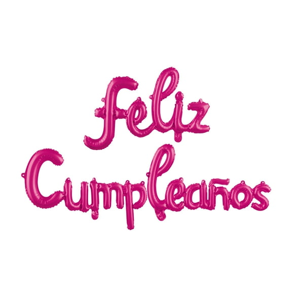 16-Inch Feliz Cumpleaños Spanish Happy Birthday Balloon Backdrop Banner