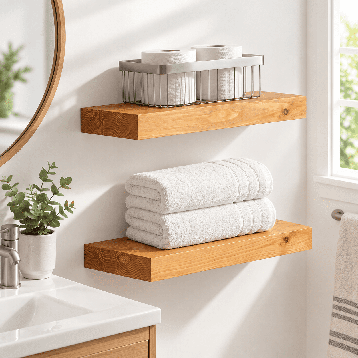 16 Inch Floating Shelves High-end Solid Pine Wood Set Of 3 - Walmart.com