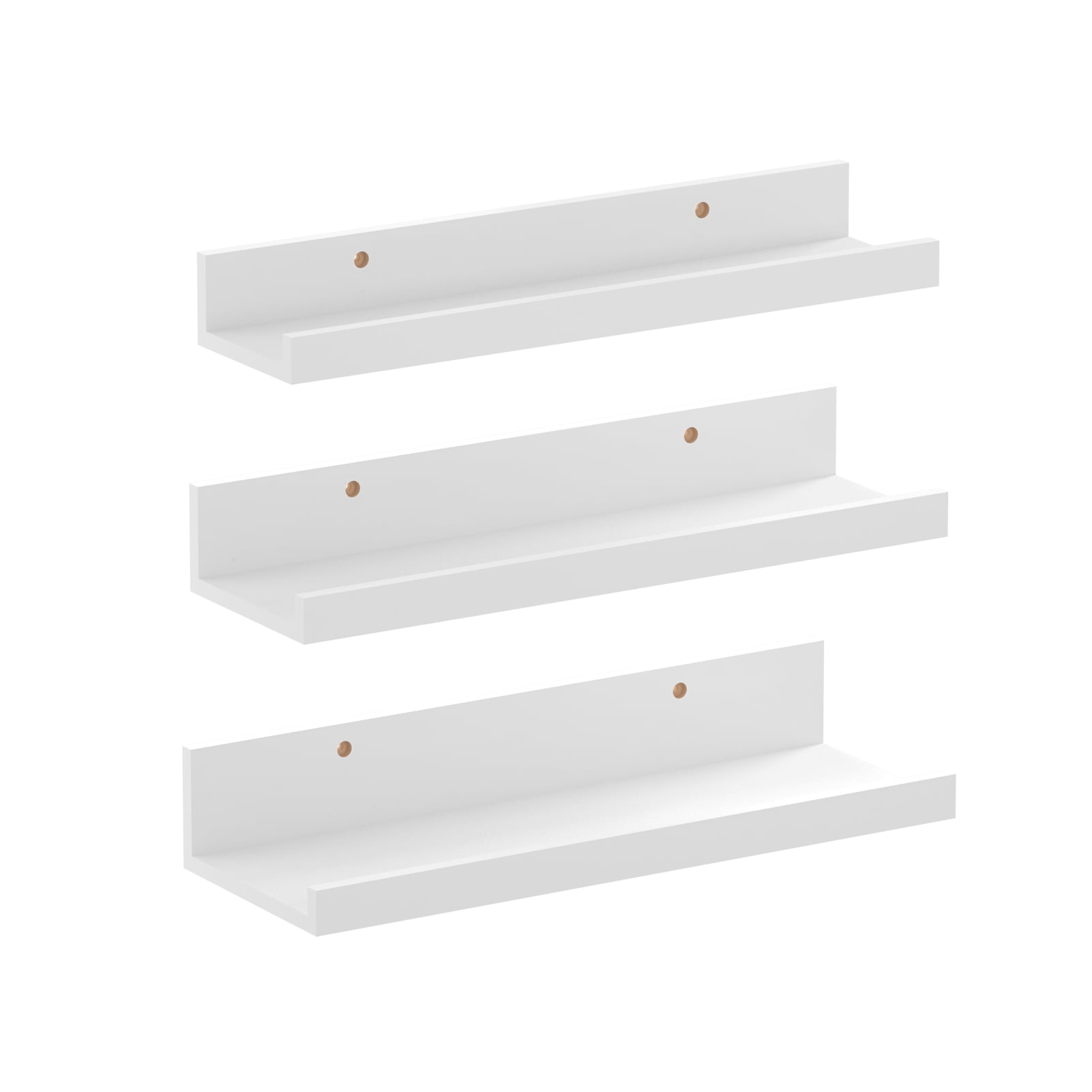 16 Inch Floating Wall Shelf Set of 3, Wall Mounted shelves for Bedroom, bathroom,Kitchenroom