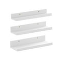 16Inch Floating Shelf Set of 3, WallMounted for Bedroom, Bathroom, Kitchen, White