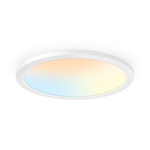 16 Inch Flush Mount Ceiling Light, 30W, 1950LM, 5CCT, Dimmable Ultra Slim Modern Led Ceiling Light, Damp Location for Bedroom, Kitchen, Office,Closet,Laundry Room(1, 16 inch)