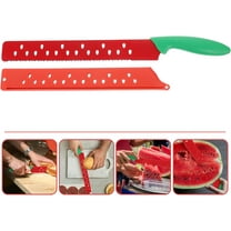 16 Inch Fruit Vegetable Knives, Watermelon Cutter, Watermelon Knife/Cheese Knife with A Protective Sleeve Watermelon Slicer Cutter Tool for Kitchen, Red/Green