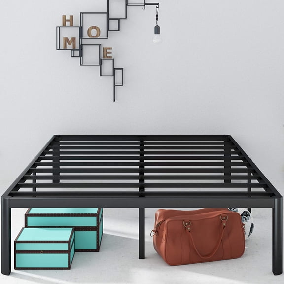 16 Inch Full Metal Platform Bed, Steel Slat Support, No Box Spring Needed, Eco Friendly Packaging