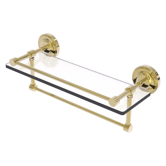 16 Inch Gallery Glass Shelf with Towel Bar