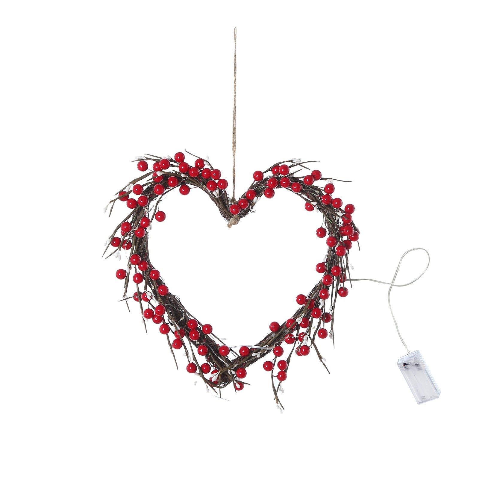 16Inch Garland Day Valentine's With Lights Decorative Heartshaped
