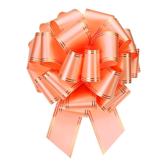 16 Inch Giant Large Pull Bow Big Metallic Car Bows Ribbon with Gold Edge for Gift Christmas, Rose Gold