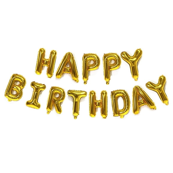 16 Inch Gold Happy Birthday Balloons Banner Foil Letters Balloons "Happy Birthday" Alphabet Balloons Birthday  Party Supplies