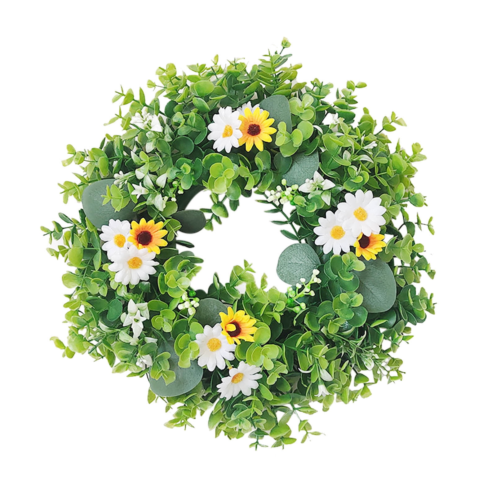 16 Inch Green Floral Spring Decorations Artificial Wreath Decoration