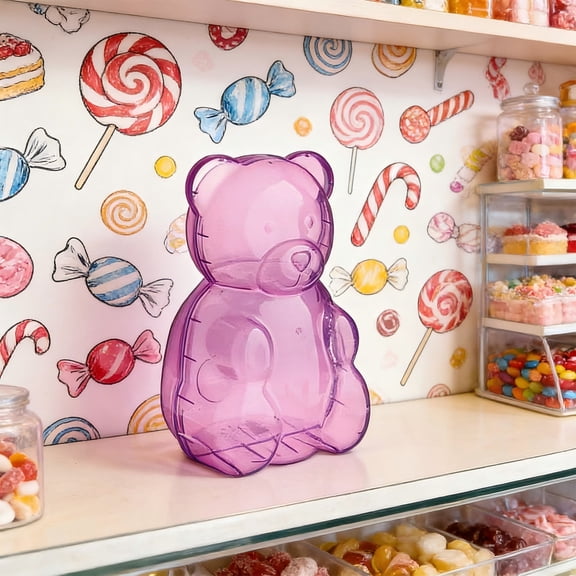 Large Clear Plastic Bear Container 16 Inch, Fillable Bear Shaped Gift Box for Valentine’s Day Candy, Party Favors & Festive Storage