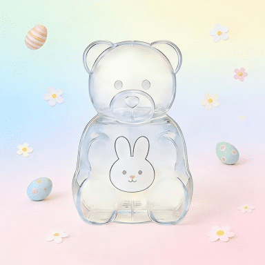 16 Inch Gummy Bear Container Clear Plastic, Reusable Bear Shaped Candy Holder for Easter, Gift Box & Party Favors Display