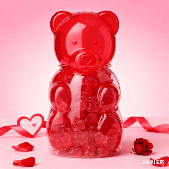 Large Gummy Bear Containers Plastic, Valentine’s Day Gummy Bear Containers, Bear Shaped Container, Clear Gummy Bear Container