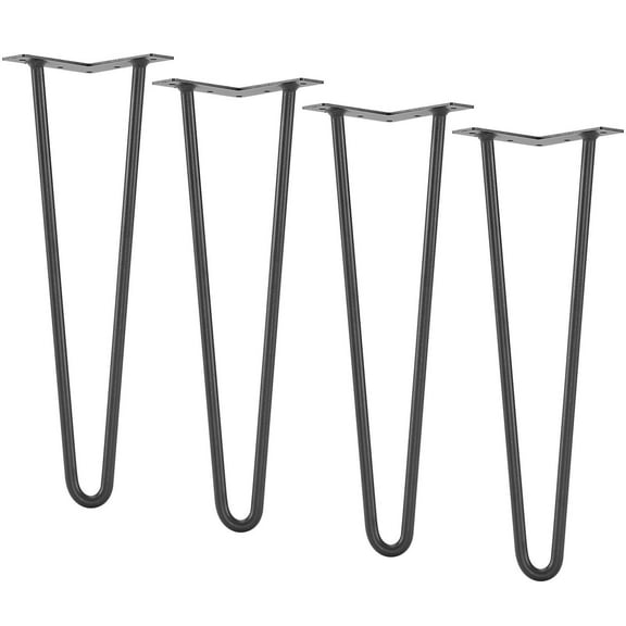 16 Inch Hairpin Table Legs, Set of 4 - Heavy Duty Metal Furniture Legs for Dining Table, Desk, Bench - Modern Industrial Style, Sturdy & Durable