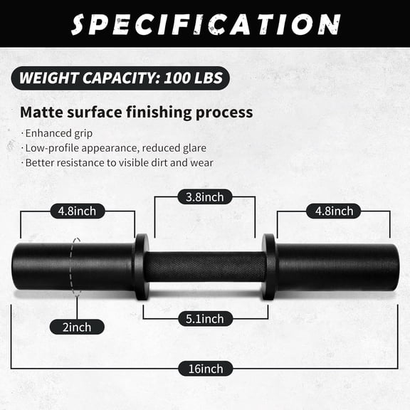 16 Inch Handle Set with Spring Collars for Home Gym Strength Training