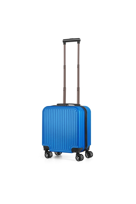 16 Inch Hardside Carry-On Luggage, Airline Approved Under Seat Suitcase with Spinner Wheels, Blue Lightweight Mini Travel Bag with Combination Lock