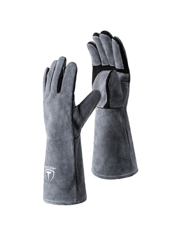 16 Inch Heat Resistant Leather Welding Gloves with Kevlar Stitching