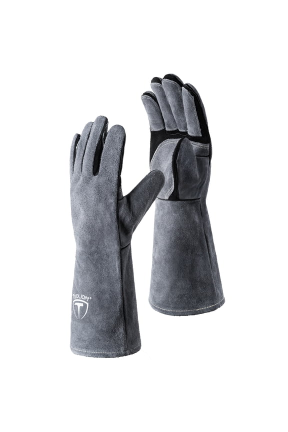 16 Inch Heat Resistant Leather Welding Gloves with Kevlar Stitching