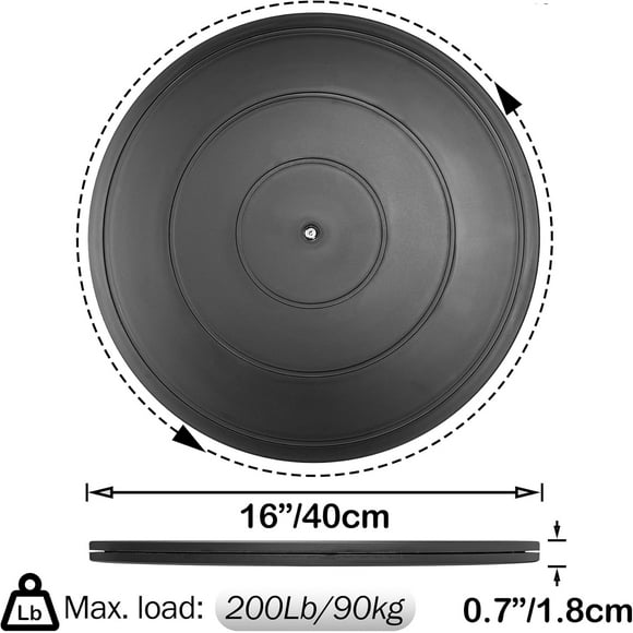 16 Inch Heavy Duty Lazy Susan Turntable with Steel Bearings for Monitors, TV, Speakers, Bonsai, Cabinet Organizer