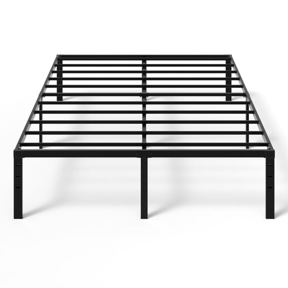 16 Inch Heavy Duty Metal Bed Frame, Twin Size Platform Bed Frame with Steel Slat Support, No Box Spring Needed, Easy Assembly, Black