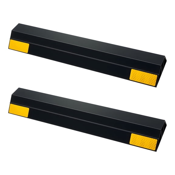 16 Inch Heavy Duty Parking Stopper 2 Pcs Reflective PP Curb Garage Floor Stopper Tire Wheel Guide Block for Cars Vans Trucks