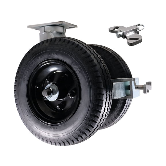 16 Inch Heavy Duty Pneumatic Dual Wheel Swivel Caster with Brake and Swivel Lock