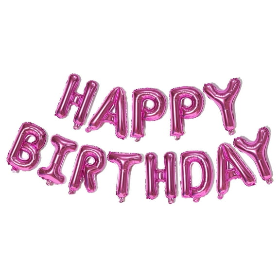16 Inch Hot Pink Happy Birthday Balloons Banner Foil Letters Balloons "Happy Birthday" Alphabet Balloons Birthday Party Supplies