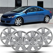 16 Inch Hubcaps for Honda Civic 2006-2011 [Only Fit Steel Wheel] Wheel Rim Cover (Set of 4) Hub Caps Replacement for Car (16 Inch, Silver Lacquer)