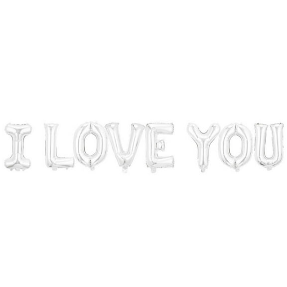 16 Inch I LOVE YOU Letters Foil Balloons Set Valentine's Day Decoration for Party Wedding Anniversary Proposal Room Decor Aluminum Film Balloons