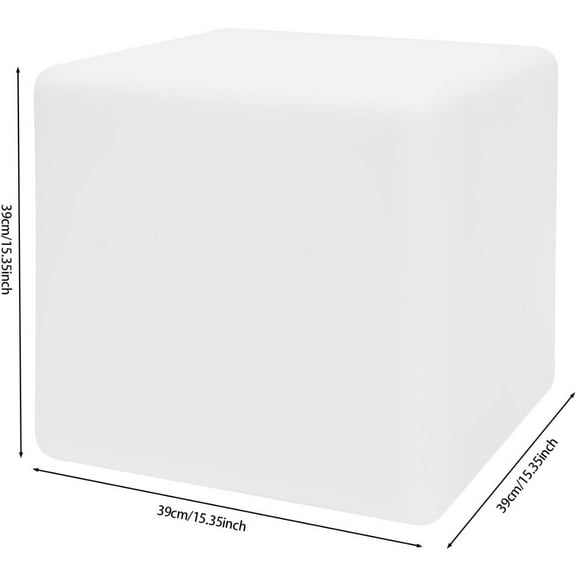 16" Inch LED Light Cube Stool Chair Outdoor Indoor Yard Table Seat, 16rgb Colour Changing Rechargeable Chair with Infrared Remote Control for Nightclubs, Bars, Restaurants, Patio