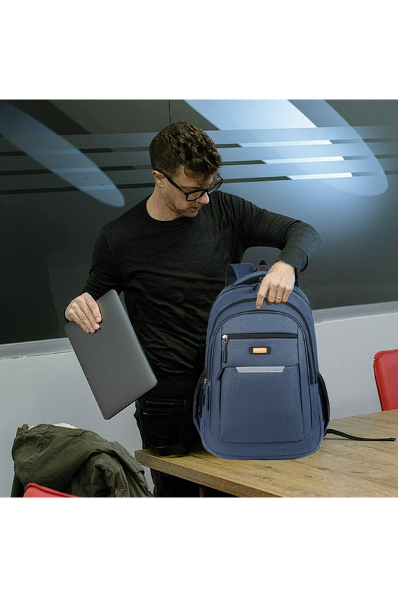 16 Inch Laptop Backpack Business Travel College School Computer Bag, Large Capacity Waterproof Cloth Backpack with Multiple Compartments, Breathable Mesh Straps, Gift for Men Women, Black