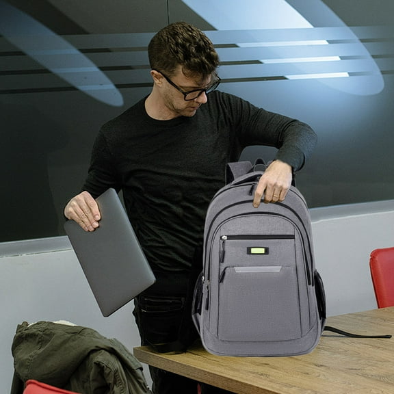 16 Inch Laptop Backpack Business Travel College School Computer Bag, Large Capacity Waterproof Cloth Backpack with Multiple Compartments, Breathable Mesh Straps, Gift for Men Women, Black