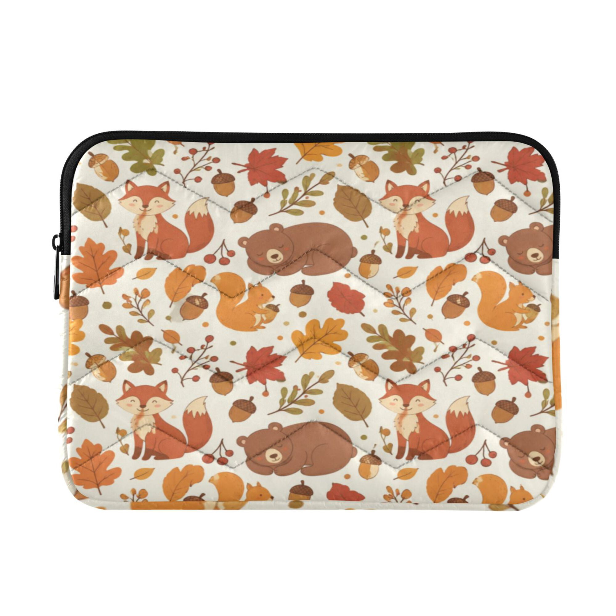 16 Inch Laptop Bag Briefcase Autumn Forest Animals Pattern Protective ...