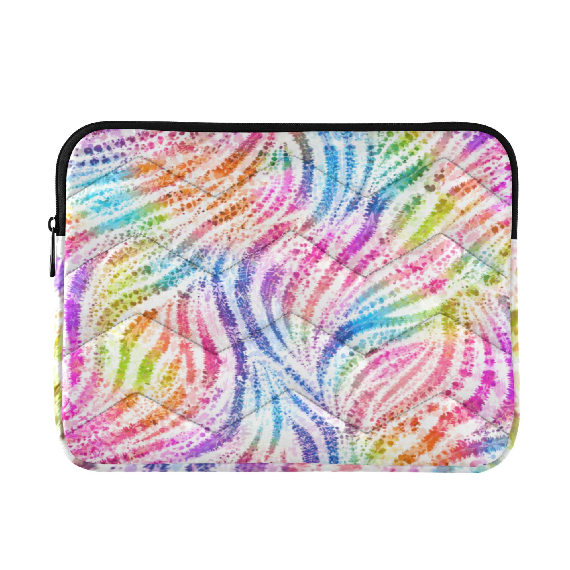 Computer Tech Backpacks 16 Inch Laptop Bag Briefcase Colorful Artistic Waves Pattern Protective ...