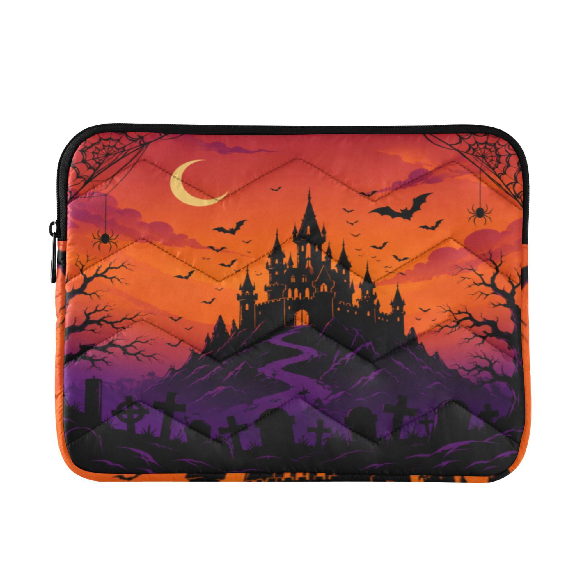 16 Inch Laptop Bag Briefcase Halloween Spiders Bats Castle Protective ...