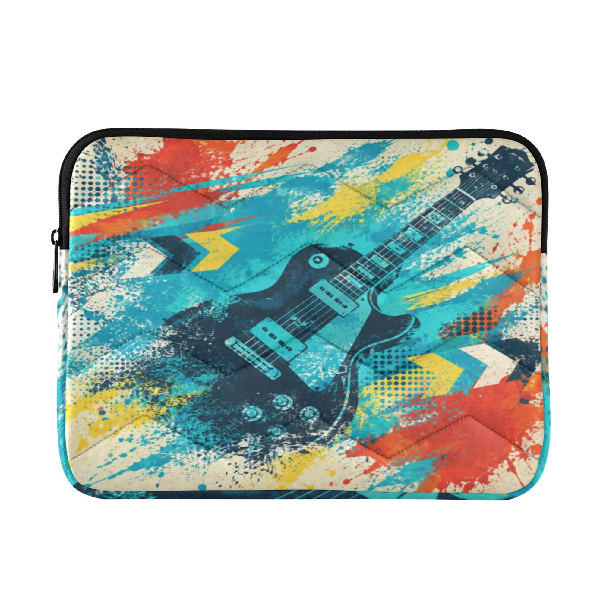 Computer Tech Backpacks 16 Inch Laptop Bag Briefcase Punk Guitar Art Pattern Protective ...