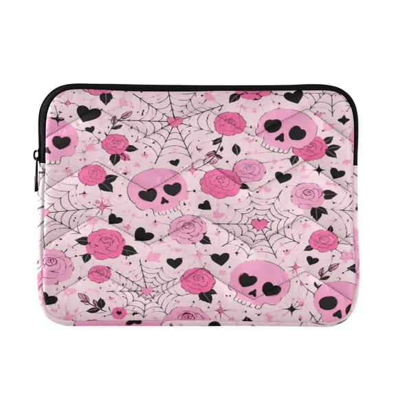 16 Inch Laptop Bag Briefcase Skull Rose Web Pattern Protective Computer ...
