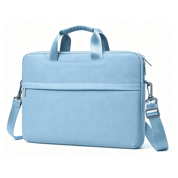 16 Inch Laptop Shoulder Bag Water Resistant Neoprene Computer Carrying Case with Handle & Detachable Strap for Notebook MacBook(Blue)