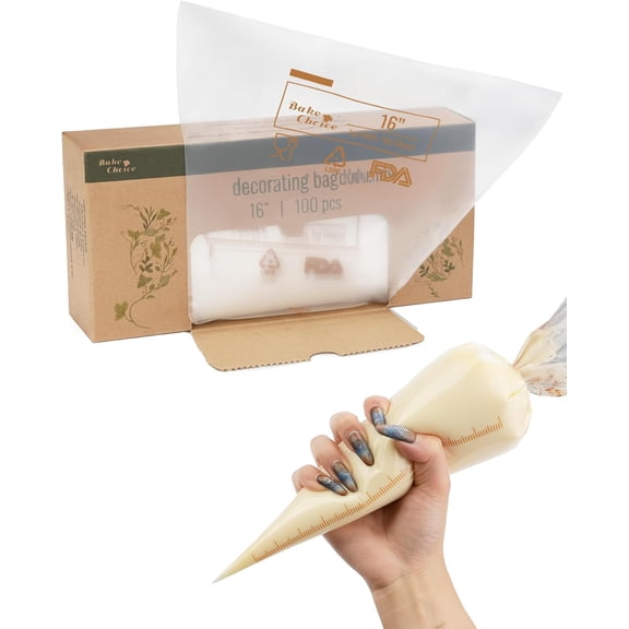 16 Inch Disposable Pastry Bags, by NOBRAND 100 Count