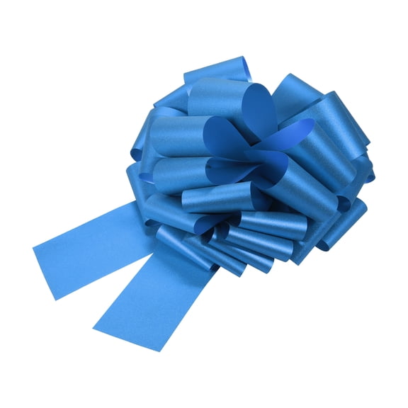16 Inch Large Pull Bow Glitter Gift Wrapping Big Pull Bows Ribbon Blue for Wedding Baskets Presents Christmas Party