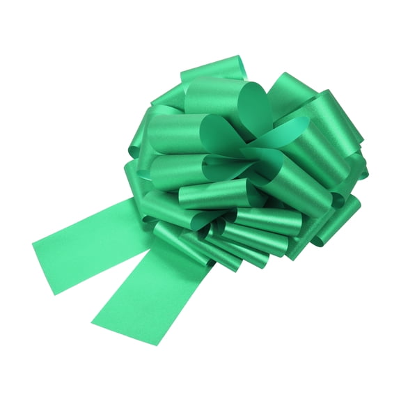 16 Inch Large Pull Bow Glitter Gift Wrapping Big Pull Bows Ribbon Green for Wedding Baskets Presents Christmas Party