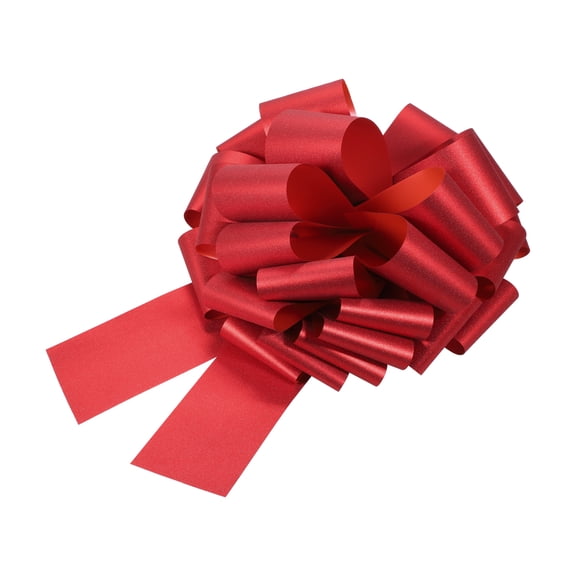 16 Inch Large Pull Bow Glitter Gift Wrapping Big Pull Bows Ribbon Red for Wedding Baskets Presents Christmas Party