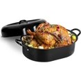 16 Inch Large Turkey Roasting Pan with Lid Ultra Nonstick Oven