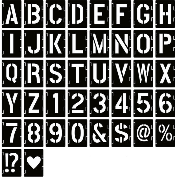 16 Inch Letter Stencils Symbol Numbers Craft Stencils, 42 count  Alphabet Templates Interlocking Stencil Kit for Painting  , Wall, Fabric, Rock, Sign, DIY Art Projects