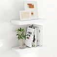 thumbnail image 1 of 16 Inch Long Floating Shelves in White, 9.3 Inch Deep Floating Shelf for Wall, Living Room, Kitchen, Rustic Deep Wood Shelves for Bathroom, 2 Pack Storage Display Shelf for Books, Decor, 1 of 14